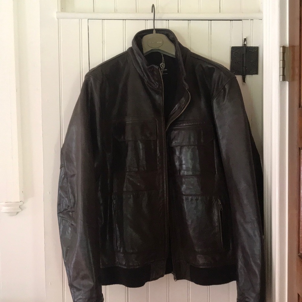 Men's Leather Bomber Jacket - image 1
